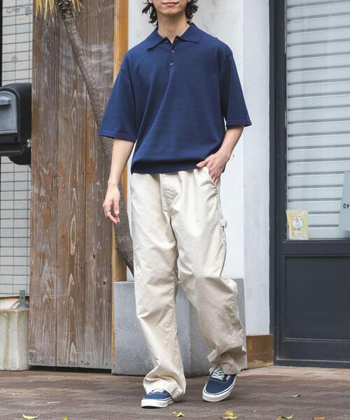 FORK&SPOON(フォークアンドスプーン)の「FORK&SPOON ボーダーショートスリーブニットポロ(ニット/セーター・メンズ・グレー系その他/ブルー系その他・5/4)」の17枚目の写真