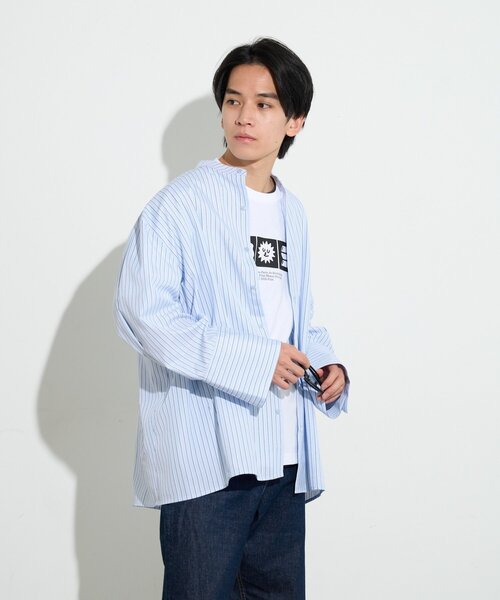 BIRTHDAY BAR（バースデイバー）の「【B-DAY STORE】カフスブラウス　メンズ（シャツ/ブラウス・メンズ・ブルー/ネイビー/イエロー・0）」の2枚目の写真