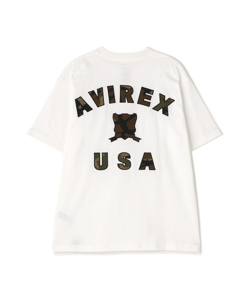 AVIREX(アヴィレックス)の「《直営店限定》VARSITY CAMO T-SHIRT / バーシティ カモ Tシャツ / AVIREX / アヴィレックス(Tシャツ/カットソー・メンズ・ブラック/ホワイト・X-LARGE/LARGE/MEDIUM/XX-LARGE)」の1枚目の写真