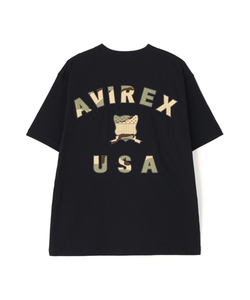 AVIREX(アヴィレックス)の「《直営店限定》VARSITY CAMO T-SHIRT / バーシティ カモ Tシャツ / AVIREX / アヴィレックス(Tシャツ/カットソー・メンズ・ブラック/ホワイト・X-LARGE/LARGE/MEDIUM/XX-LARGE)」の2枚目の写真