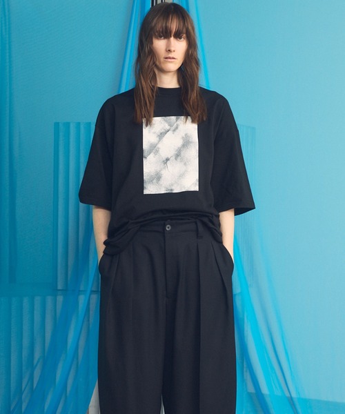 MAISON SPECIAL(メゾンスペシャル)の「《UNISEX》Abstract Hand-Printed Prime-Over Stitched Crew Neck T-shirt/アブストラクトハンドプリントプライムオーバーステッチクルーネックTシャツ【MAISON SPECIAL/メゾンスペシャル】(Tシャツ/カットソー・メンズ・ブラック/ホワイト/ダークブルー/パープル・0/1/2)」の13枚目の写真