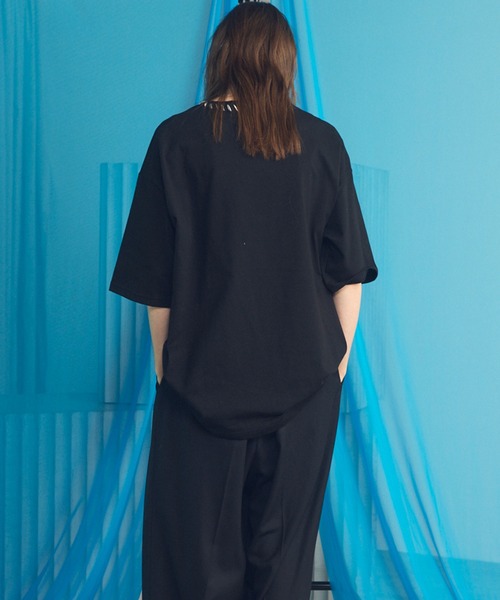 MAISON SPECIAL(メゾンスペシャル)の「《UNISEX》Abstract Hand-Printed Prime-Over Stitched Crew Neck T-shirt/アブストラクトハンドプリントプライムオーバーステッチクルーネックTシャツ【MAISON SPECIAL/メゾンスペシャル】(Tシャツ/カットソー・メンズ・ブラック/ホワイト/ダークブルー/パープル・0/1/2)」の15枚目の写真