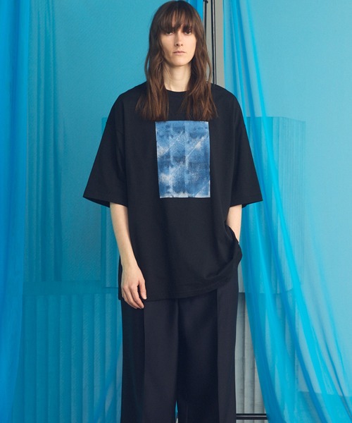MAISON SPECIAL(メゾンスペシャル)の「《UNISEX》Abstract Hand-Printed Prime-Over Stitched Crew Neck T-shirt/アブストラクトハンドプリントプライムオーバーステッチクルーネックTシャツ【MAISON SPECIAL/メゾンスペシャル】(Tシャツ/カットソー・メンズ・ブラック/ホワイト/ダークブルー/パープル・0/1/2)」の9枚目の写真
