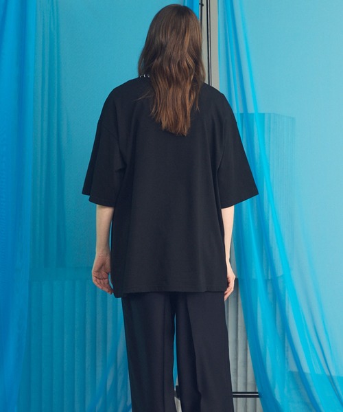 MAISON SPECIAL(メゾンスペシャル)の「《UNISEX》Abstract Hand-Printed Prime-Over Stitched Crew Neck T-shirt/アブストラクトハンドプリントプライムオーバーステッチクルーネックTシャツ【MAISON SPECIAL/メゾンスペシャル】(Tシャツ/カットソー・メンズ・ブラック/ホワイト/ダークブルー/パープル・0/1/2)」の11枚目の写真