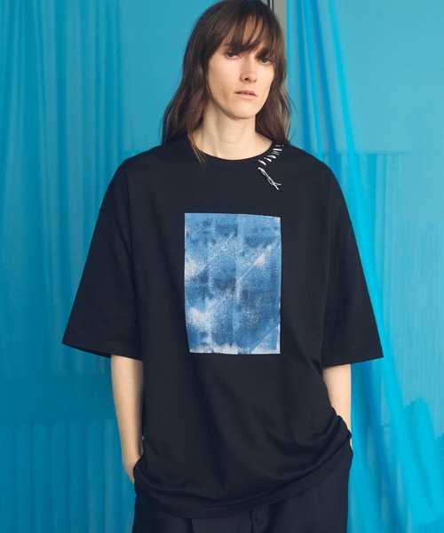 MAISON SPECIAL(メゾンスペシャル)の「《UNISEX》Abstract Hand-Printed Prime-Over Stitched Crew Neck T-shirt/アブストラクトハンドプリントプライムオーバーステッチクルーネックTシャツ【MAISON SPECIAL/メゾンスペシャル】(Tシャツ/カットソー・メンズ・ブラック/ホワイト/ダークブルー/パープル・0/1/2)」の12枚目の写真