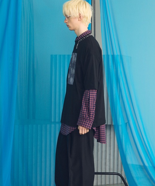 MAISON SPECIAL(メゾンスペシャル)の「《UNISEX》Abstract Hand-Printed Prime-Over Stitched Crew Neck T-shirt/アブストラクトハンドプリントプライムオーバーステッチクルーネックTシャツ【MAISON SPECIAL/メゾンスペシャル】(Tシャツ/カットソー・メンズ・ブラック/ホワイト/ダークブルー/パープル・0/1/2)」の20枚目の写真