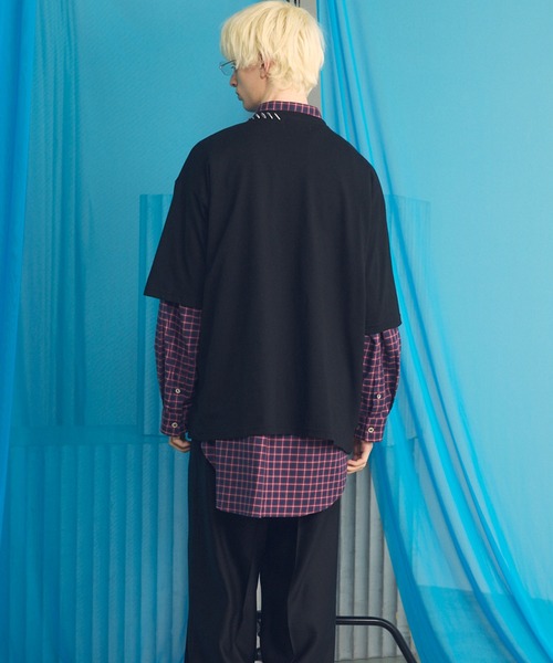 MAISON SPECIAL(メゾンスペシャル)の「《UNISEX》Abstract Hand-Printed Prime-Over Stitched Crew Neck T-shirt/アブストラクトハンドプリントプライムオーバーステッチクルーネックTシャツ【MAISON SPECIAL/メゾンスペシャル】(Tシャツ/カットソー・メンズ・ブラック/ホワイト/ダークブルー/パープル・0/1/2)」の21枚目の写真