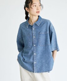 【新色登場】コットンレーヨンデニム半袖シャツ（Youtube紹介アイテム）