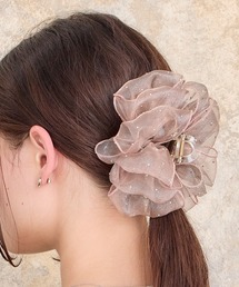 Heartdance（ハートダンス）の「スタッズ付きオーガンジーフリルバンス（バレッタ/ヘアクリップ）」
