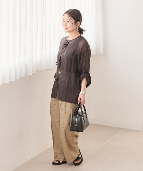 JOURNAL STANDARD（ジャーナルスタンダード）の「ドットプリントワイドパンツ（その他パンツ・レディース・ブラック/ベージュ・FREE）」の17枚目の写真