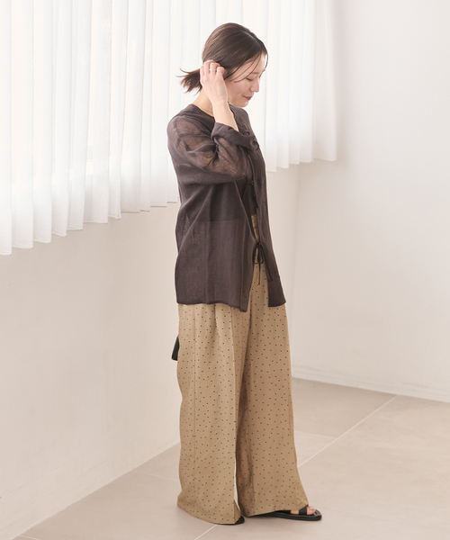 JOURNAL STANDARD（ジャーナルスタンダード）の「ドットプリントワイドパンツ（その他パンツ・レディース・ブラック/ベージュ・FREE）」の18枚目の写真