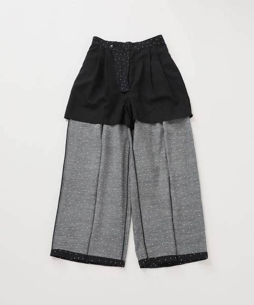 JOURNAL STANDARD（ジャーナルスタンダード）の「ドットプリントワイドパンツ（その他パンツ・レディース・ブラック/ベージュ・FREE）」の9枚目の写真