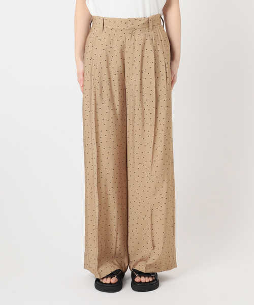 JOURNAL STANDARD（ジャーナルスタンダード）の「ドットプリントワイドパンツ（その他パンツ・レディース・ブラック/ベージュ・FREE）」の3枚目の写真