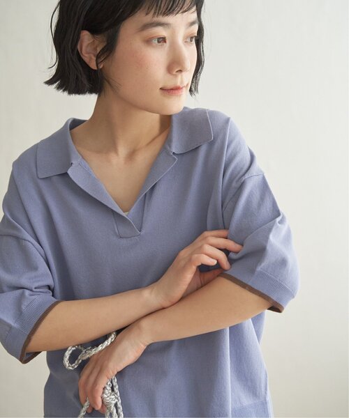 LBC（エルビーシー）の「ポロ襟スキッパーニット（ニット/セーター・レディース・ブルー系その他/ブラウン/ブラック・M）」の22枚目の写真
