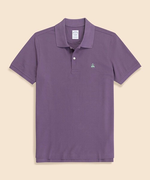 BROOKS BROTHERS（ブルックスブラザーズ）の「スーピマコットン　ストレッチピケ　GFロゴ　シーズナルカラー　ポロシャツ　Slim Fit（ポロシャツ・メンズ・イエロー/ネイビー/ベージュ/パープル/ライトブルー/グリーン・LARGE/MEDIUM/SMALL/X-LARGE/X-SMALL）」の6枚目の写真