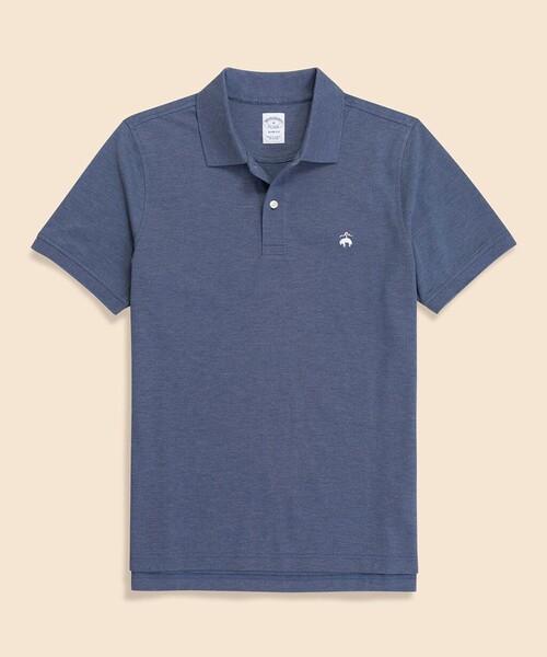 BROOKS BROTHERS（ブルックスブラザーズ）の「スーピマコットン　ストレッチピケ　GFロゴ　シーズナルカラー　ポロシャツ　Slim Fit（ポロシャツ・メンズ・イエロー/ネイビー/ベージュ/パープル/ライトブルー/グリーン・LARGE/MEDIUM/SMALL/X-LARGE/X-SMALL）」の5枚目の写真