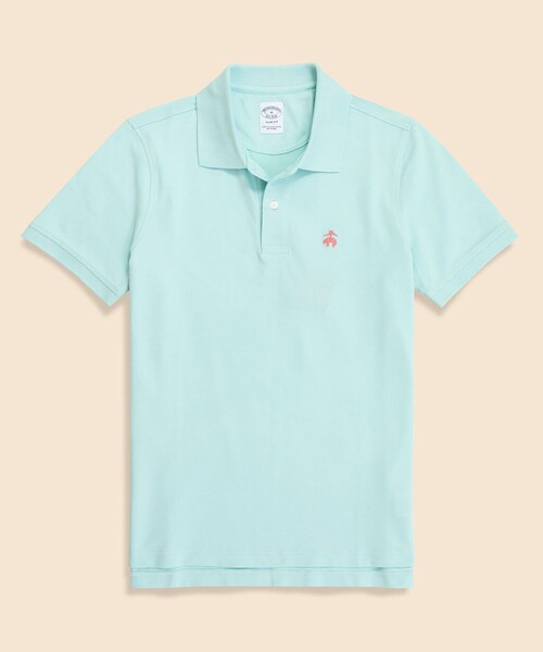 BROOKS BROTHERS（ブルックスブラザーズ）の「スーピマコットン　ストレッチピケ　GFロゴ　シーズナルカラー　ポロシャツ　Slim Fit（ポロシャツ・メンズ・イエロー/ネイビー/ベージュ/パープル/ライトブルー/グリーン・LARGE/MEDIUM/SMALL/X-LARGE/X-SMALL）」の4枚目の写真