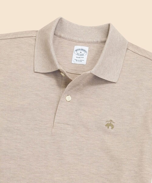 BROOKS BROTHERS（ブルックスブラザーズ）の「スーピマコットン　ストレッチピケ　GFロゴ　シーズナルカラー　ポロシャツ　Slim Fit（ポロシャツ・メンズ・イエロー/ネイビー/ベージュ/パープル/ライトブルー/グリーン・LARGE/MEDIUM/SMALL/X-LARGE/X-SMALL）」の7枚目の写真