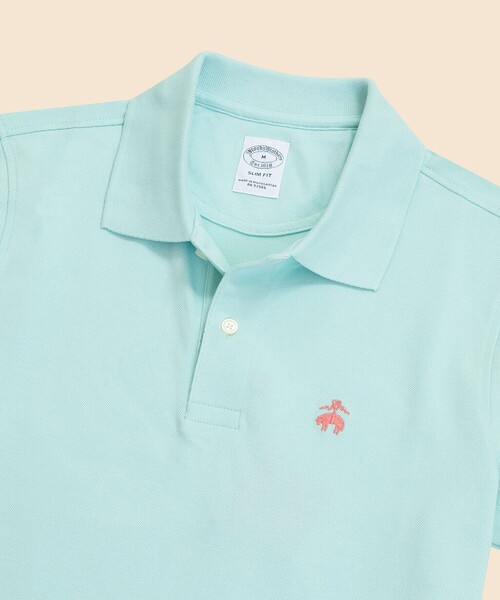 BROOKS BROTHERS（ブルックスブラザーズ）の「スーピマコットン　ストレッチピケ　GFロゴ　シーズナルカラー　ポロシャツ　Slim Fit（ポロシャツ・メンズ・イエロー/ネイビー/ベージュ/パープル/ライトブルー/グリーン・LARGE/MEDIUM/SMALL/X-LARGE/X-SMALL）」の10枚目の写真