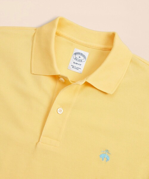 BROOKS BROTHERS（ブルックスブラザーズ）の「スーピマコットン　ストレッチピケ　GFロゴ　シーズナルカラー　ポロシャツ　Slim Fit（ポロシャツ・メンズ・イエロー/ネイビー/ベージュ/パープル/ライトブルー/グリーン・LARGE/MEDIUM/SMALL/X-LARGE/X-SMALL）」の14枚目の写真