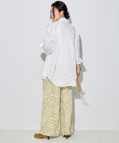 journal standard L'essage(ジャーナルスタンダードレサージュ)の「別注【LUSANA / ルサーナ】CICI PANT:パンツ(その他パンツ・レディース・ベージュ/ブラック・X-SMALL/SMALL)」の10枚目の写真