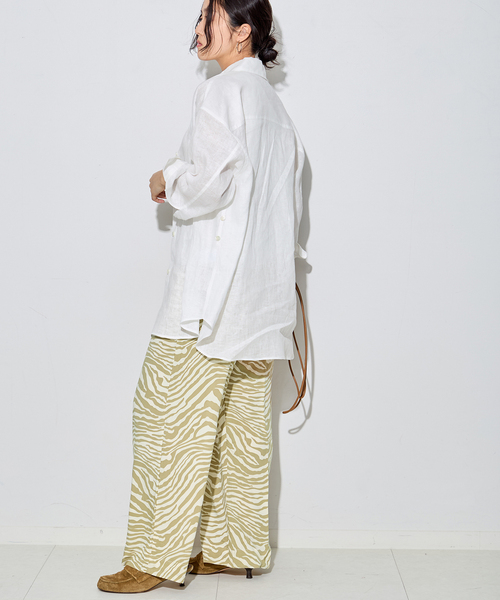 journal standard L'essage(ジャーナルスタンダードレサージュ)の「別注【LUSANA / ルサーナ】CICI PANT:パンツ(その他パンツ・レディース・ベージュ/ブラック・X-SMALL/SMALL)」の11枚目の写真