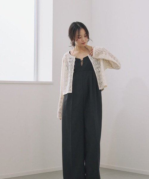 Alumu.(エルム)の「AM650306パッチワーク風レースカーディガン(カーディガン/ボレロ・レディース・アイボリー・FREE)」の2枚目の写真
