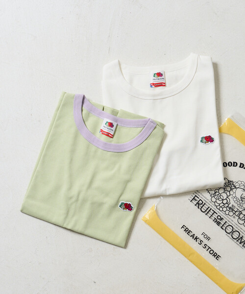 FREAK'S STORE(フリークスストア)の「FRUIT OF THE LOOM × FREAK'S STORE/フルーツオブザルーム 別注 パックTシャツ/ワンポイント刺繍 Tシャツ(Tシャツ/カットソー・レディース・ブルーグリーン/ピンク/ブルー/ベージュ・フリ-)」の4枚目の写真