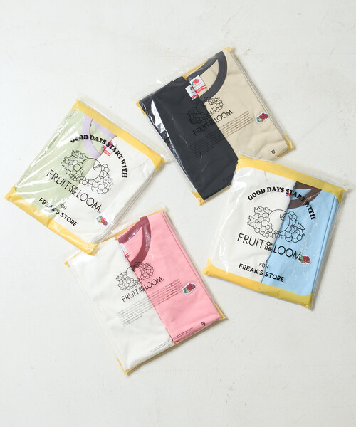 FREAK'S STORE(フリークスストア)の「FRUIT OF THE LOOM × FREAK'S STORE/フルーツオブザルーム 別注 パックTシャツ/ワンポイント刺繍 Tシャツ(Tシャツ/カットソー・レディース・ブルーグリーン/ピンク/ブルー/ベージュ・フリ-)」の5枚目の写真