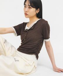 KBF（ケイビーエフ）の「バイカラーヘンリーネックTEE（Tシャツ/カットソー）」