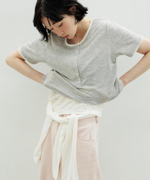 バイカラーヘンリーネックTEE（Tシャツ/カットソー）｜KBF