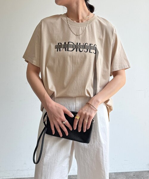 DouDou(ドゥドゥ)の「【WEB限定】ロゴテープTEE(Tシャツ/カットソー・レディース・ブラック/ベージュ/オフホワイト・FREE)」の14枚目の写真
