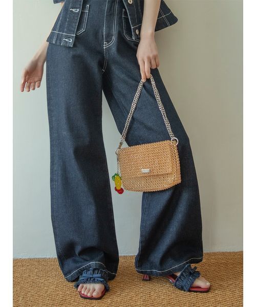 LILY BROWN（リリーブラウン）の「[L.B CANDY STOCK]フルーツビーズバッグ（ショルダーバッグ・レディース・ブラック/ブルー/オレンジ・F）」の4枚目の写真