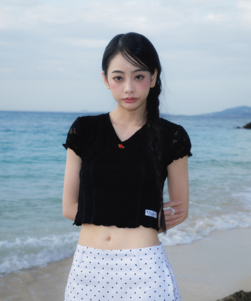 ROSEFRANTZ（ロゼフランツ）の「Rose Lace Slim T-shirt [Black]（Tシャツ/カットソー・レディース・ブラック・OS）」の8枚目の写真