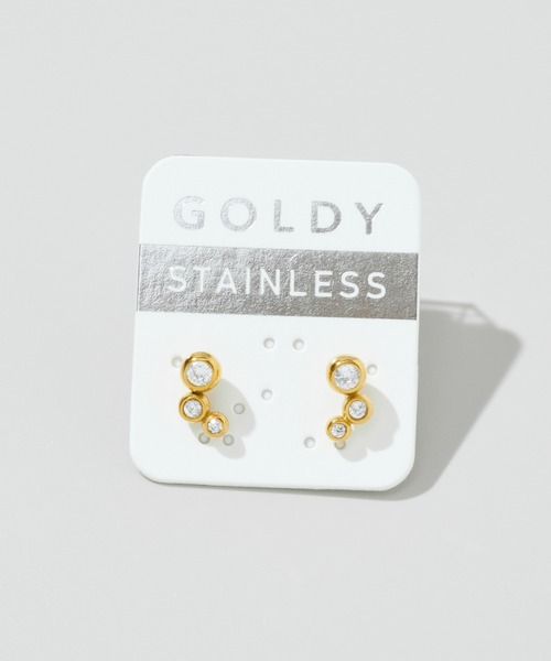 GOLDY(ゴールディ)の「【金属アレルギー軽減】プチ ビジュー ステンレス ピアス(ピアス(両耳用)・レディース・シルバー/ゴールド・FREE)」の9枚目の写真