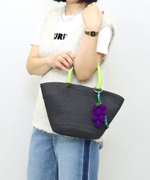 COOCO | フルーツチャーム付シンプルカゴバッグ(かごバッグ)
