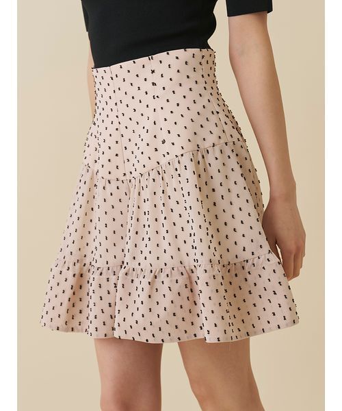 SNIDEL(スナイデル)の「オフショルギャザーセットアップ(ワンピース・レディース・アイボリー/ブラック/ピンクベージュ・0/1)」の12枚目の写真