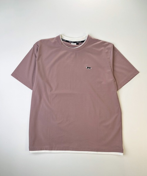 T-MAC OUTING(ティーマック アウティング)の「接触冷感 冷感ポンチ フェイクレイヤード クルーネック 半袖Tシャツ(Tシャツ/カットソー・メンズ・パープル/ホワイト/ブルー/ブラック/グレイッシュベージュ・M)」の5枚目の写真
