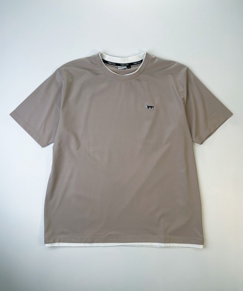 T-MAC OUTING(ティーマック アウティング)の「接触冷感 冷感ポンチ フェイクレイヤード クルーネック 半袖Tシャツ(Tシャツ/カットソー・メンズ・パープル/ホワイト/ブルー/ブラック/グレイッシュベージュ・M)」の3枚目の写真