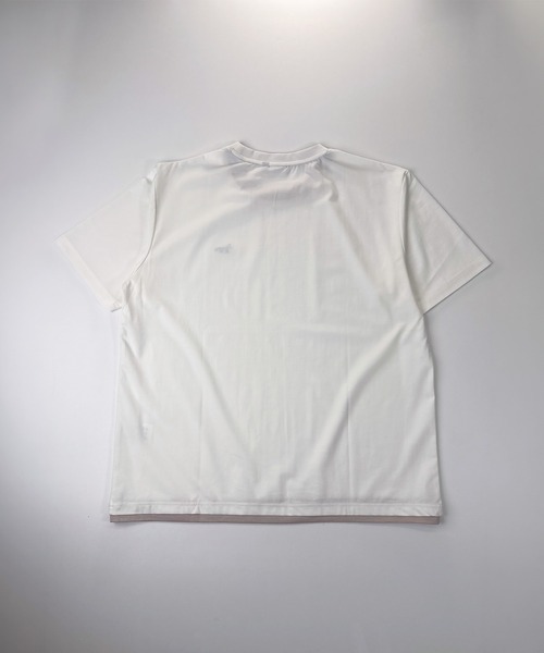 T-MAC OUTING(ティーマック アウティング)の「接触冷感 冷感ポンチ フェイクレイヤード クルーネック 半袖Tシャツ(Tシャツ/カットソー・メンズ・パープル/ホワイト/ブルー/ブラック/グレイッシュベージュ・M)」の6枚目の写真