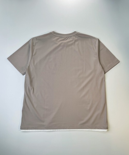 T-MAC OUTING(ティーマック アウティング)の「接触冷感 冷感ポンチ フェイクレイヤード クルーネック 半袖Tシャツ(Tシャツ/カットソー・メンズ・パープル/ホワイト/ブルー/ブラック/グレイッシュベージュ・M)」の9枚目の写真