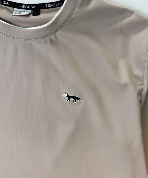 T-MAC OUTING(ティーマック アウティング)の「接触冷感 冷感ポンチ フェイクレイヤード クルーネック 半袖Tシャツ(Tシャツ/カットソー・メンズ・パープル/ホワイト/ブルー/ブラック/グレイッシュベージュ・M)」の10枚目の写真