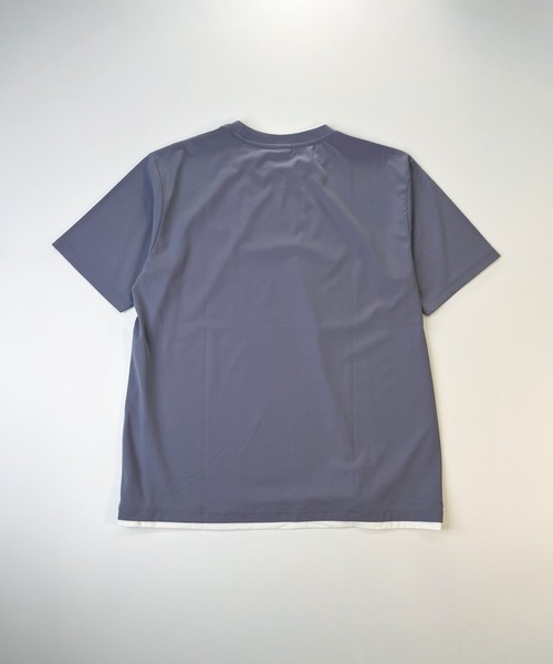 T-MAC OUTING(ティーマック アウティング)の「接触冷感 冷感ポンチ フェイクレイヤード クルーネック 半袖Tシャツ(Tシャツ/カットソー・メンズ・パープル/ホワイト/ブルー/ブラック/グレイッシュベージュ・M)」の13枚目の写真
