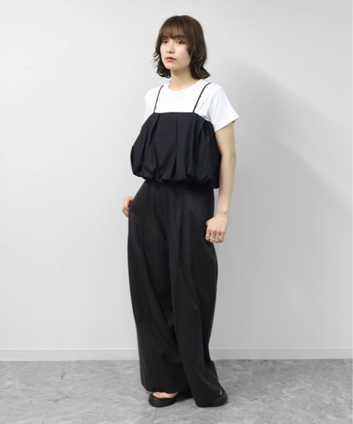 THE CELL.(ザセルドット)の「レイヤード プリーツバルーンキャミソール 【ALLシーズン着用可】 LAYERED PLEATED BALLOON CAMISOLE(キャミソール・レディース・ブラック・FREE)」の6枚目の写真