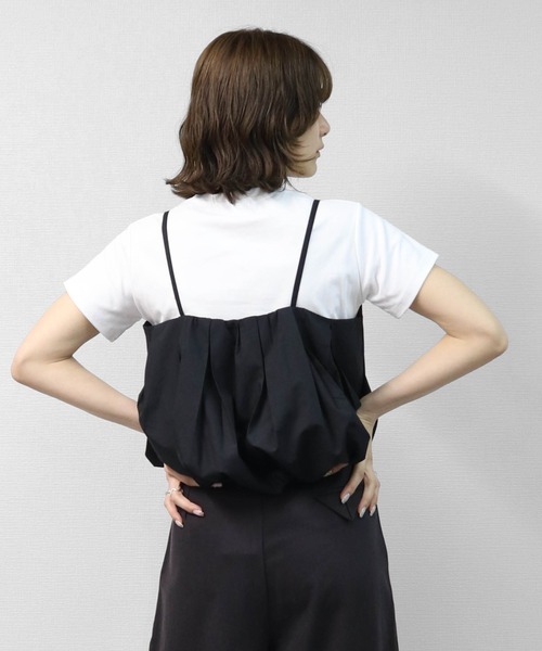 THE CELL.(ザセルドット)の「レイヤード プリーツバルーンキャミソール 【ALLシーズン着用可】 LAYERED PLEATED BALLOON CAMISOLE(キャミソール・レディース・ブラック・FREE)」の7枚目の写真