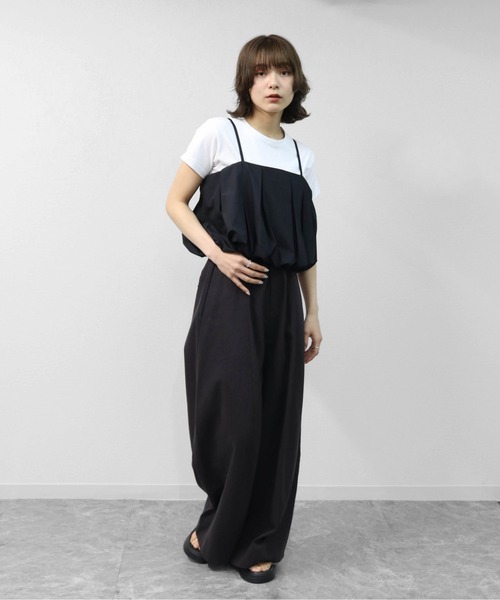 THE CELL.(ザセルドット)の「レイヤード プリーツバルーンキャミソール 【ALLシーズン着用可】 LAYERED PLEATED BALLOON CAMISOLE(キャミソール・レディース・ブラック・FREE)」の5枚目の写真