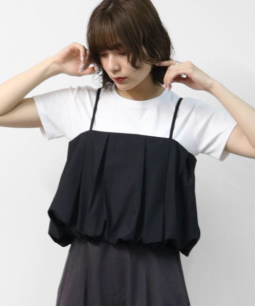 THE CELL.(ザセルドット)の「レイヤード プリーツバルーンキャミソール 【ALLシーズン着用可】 LAYERED PLEATED BALLOON CAMISOLE(キャミソール・レディース・ブラック・FREE)」の10枚目の写真