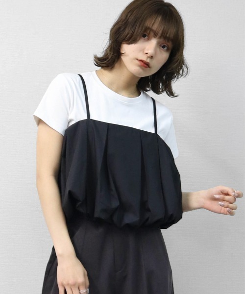 THE CELL.(ザセルドット)の「レイヤード プリーツバルーンキャミソール 【ALLシーズン着用可】 LAYERED PLEATED BALLOON CAMISOLE(キャミソール・レディース・ブラック・FREE)」の9枚目の写真