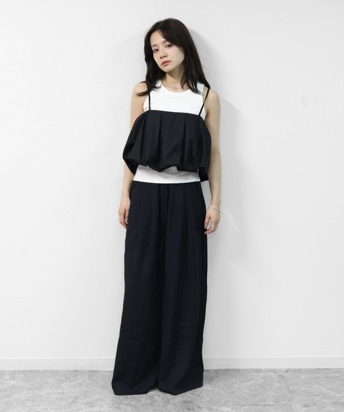 THE CELL.(ザセルドット)の「レイヤード プリーツバルーンキャミソール 【ALLシーズン着用可】 LAYERED PLEATED BALLOON CAMISOLE(キャミソール・レディース・ブラック・FREE)」の15枚目の写真