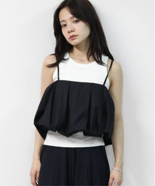 THE CELL.(ザセルドット)の「レイヤード プリーツバルーンキャミソール 【ALLシーズン着用可】 LAYERED PLEATED BALLOON CAMISOLE(キャミソール・レディース・ブラック・FREE)」の11枚目の写真